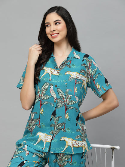 Animal Rayon Printed Night Suit (Pre-Order)