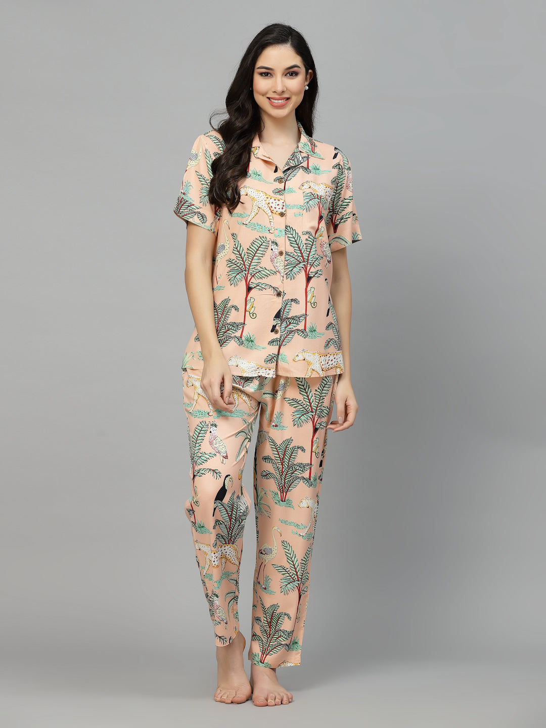 Animal Rayon Printed Night Suit (Pre-Order)