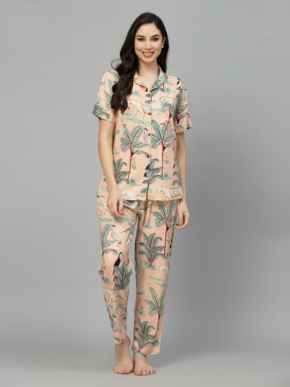 Animal Rayon Printed Night Suit (Pre-Order)
