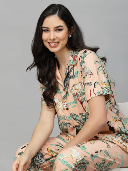 Animal Rayon Printed Night Suit (Pre-Order)