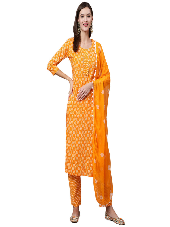 Glam Roots orange cotton printed kurta – wholesale manufacturer &amp; exporter from India