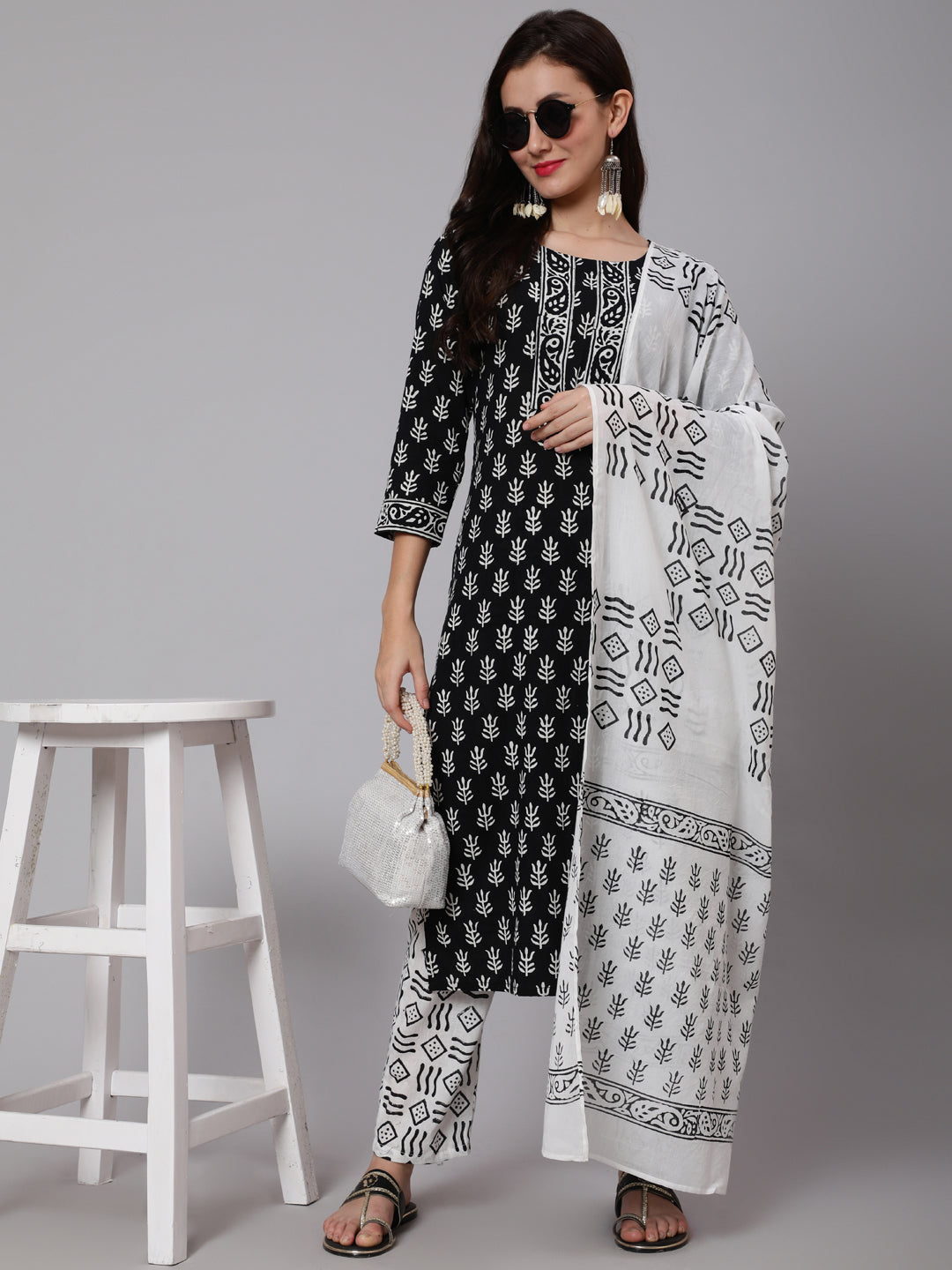 Glam Roots black cotton printed kurta – wholesale manufacturer &amp; exporter from India