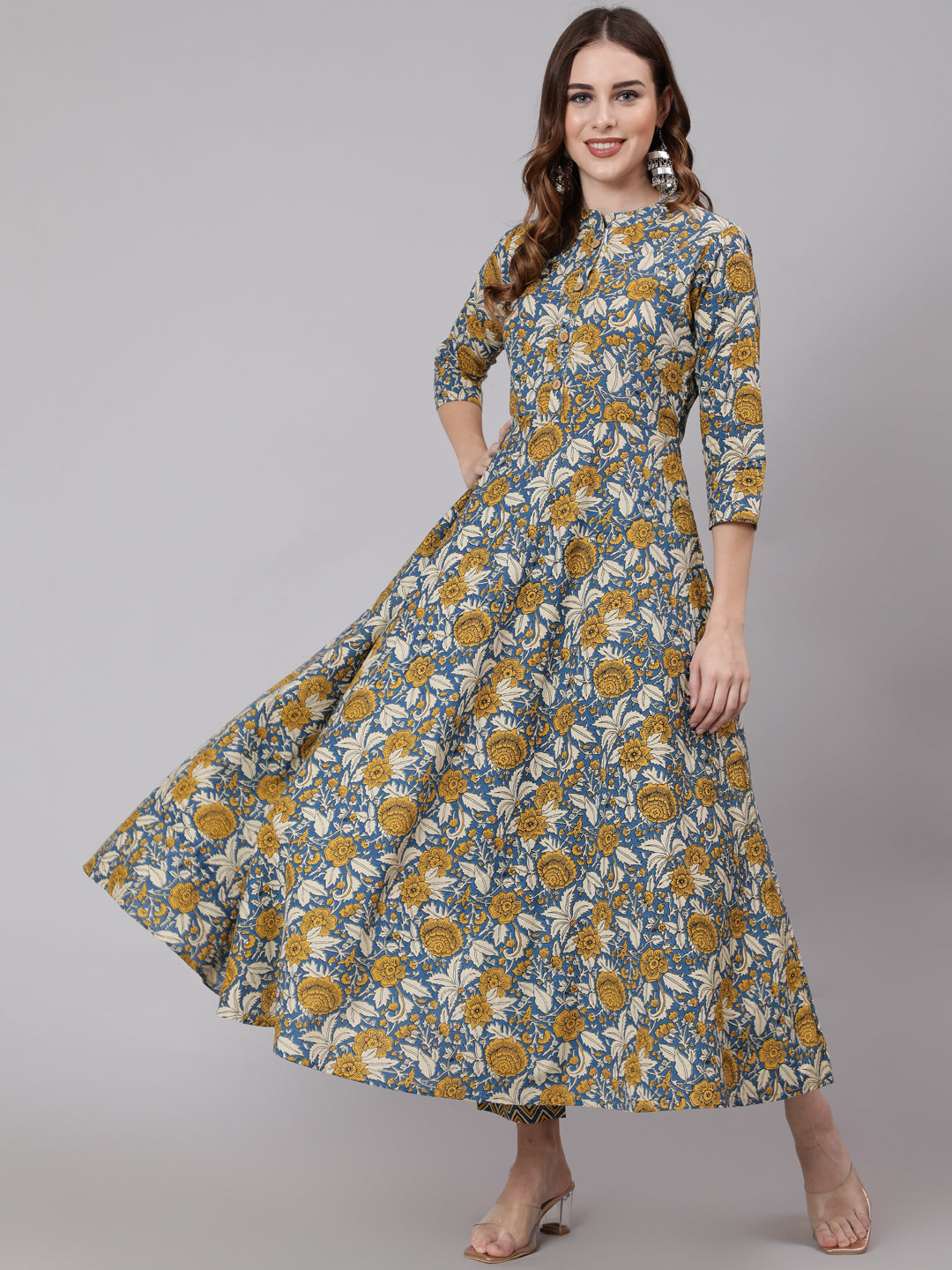 Glam Roots blue cotton printed kurta – wholesale manufacturer &amp; exporter from India