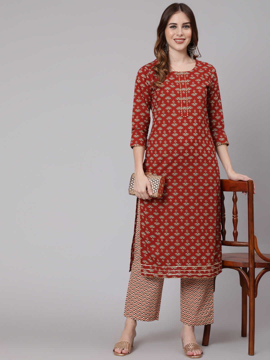 Glam Roots red cotton printed kurta – wholesale manufacturer &amp; exporter from India