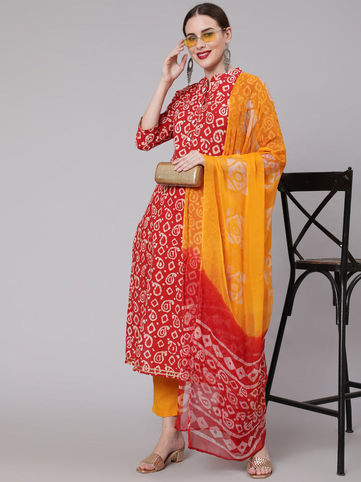 Glam Roots red cotton printed kurta – wholesale manufacturer &amp; exporter from India