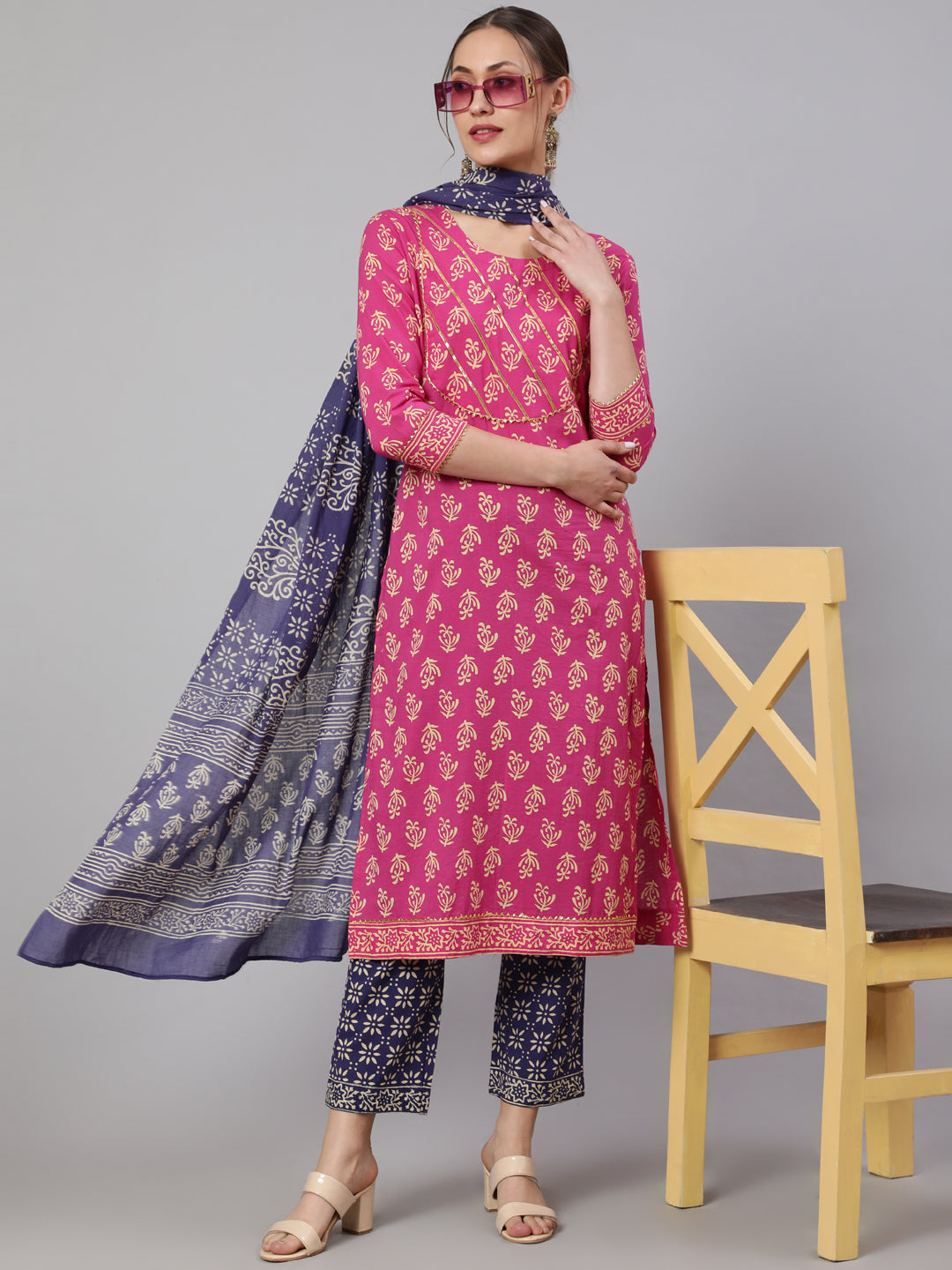 Glam Roots pink cotton printed kurta – wholesale manufacturer &amp; exporter from India