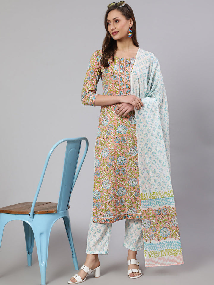 Glam Roots orange cotton printed kurta – wholesale manufacturer &amp; exporter from India