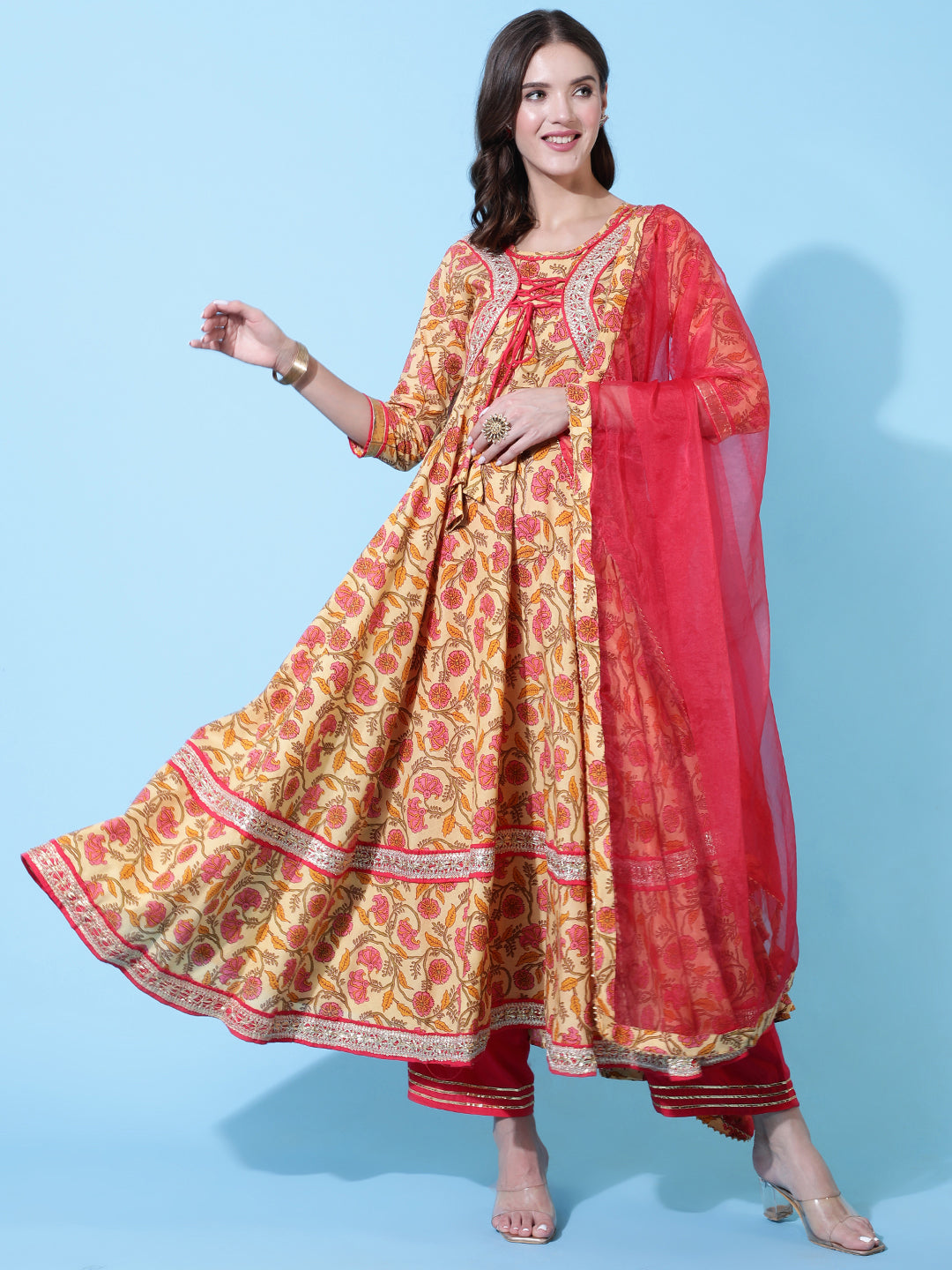 Glam Roots mustard rayon printed kurta – wholesale manufacturer &amp; exporter from India