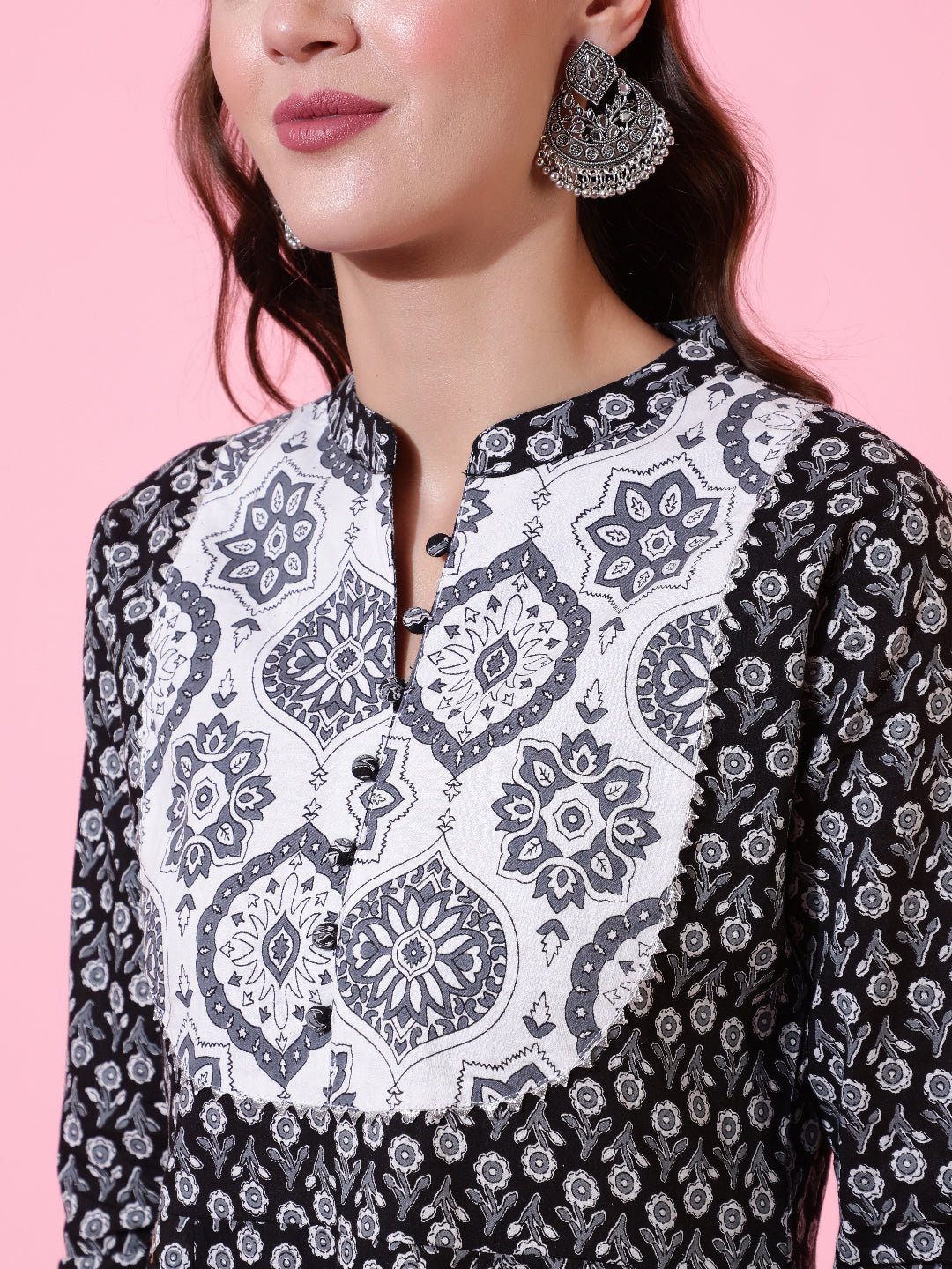Rayon Printed Ankle Length Flared 3/4 Sleeve Round Neck Kurta, Pants With Dupatta Set