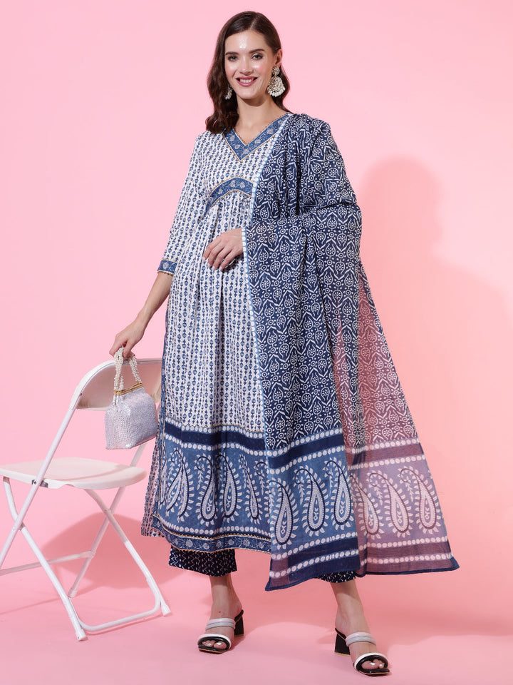 Glam Roots blue cotton printed kurta – wholesale manufacturer &amp; exporter from India