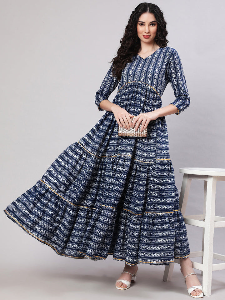Glam Roots blue rayon printed kurta – wholesale manufacturer &amp; exporter from India
