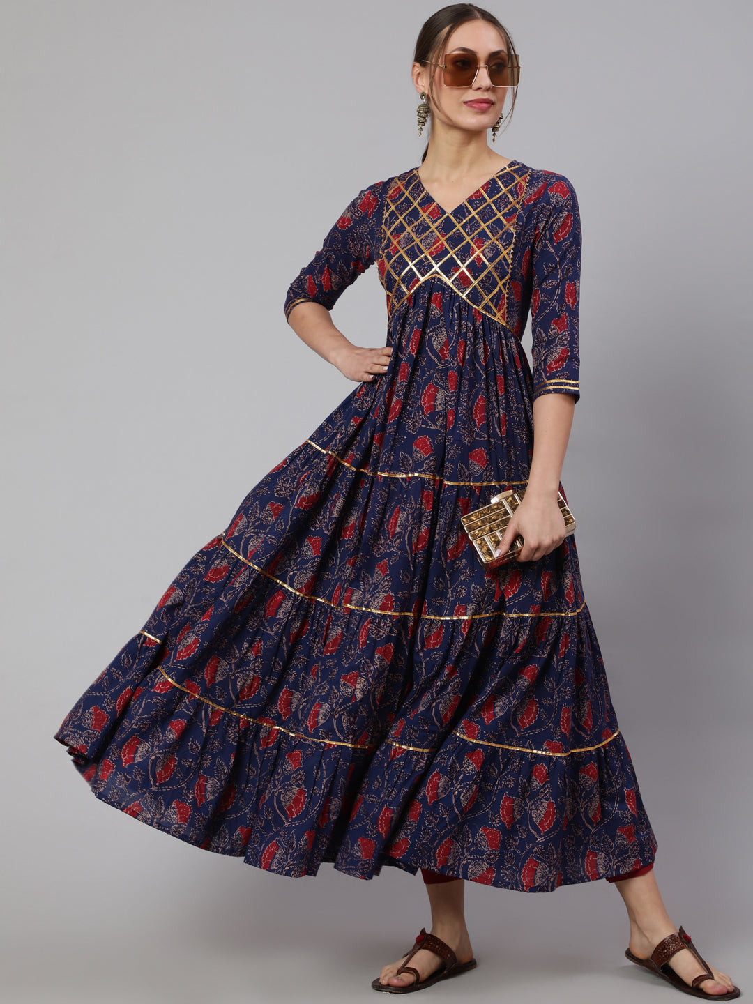 Glam Roots blue cotton printed kurta – wholesale manufacturer &amp; exporter from India