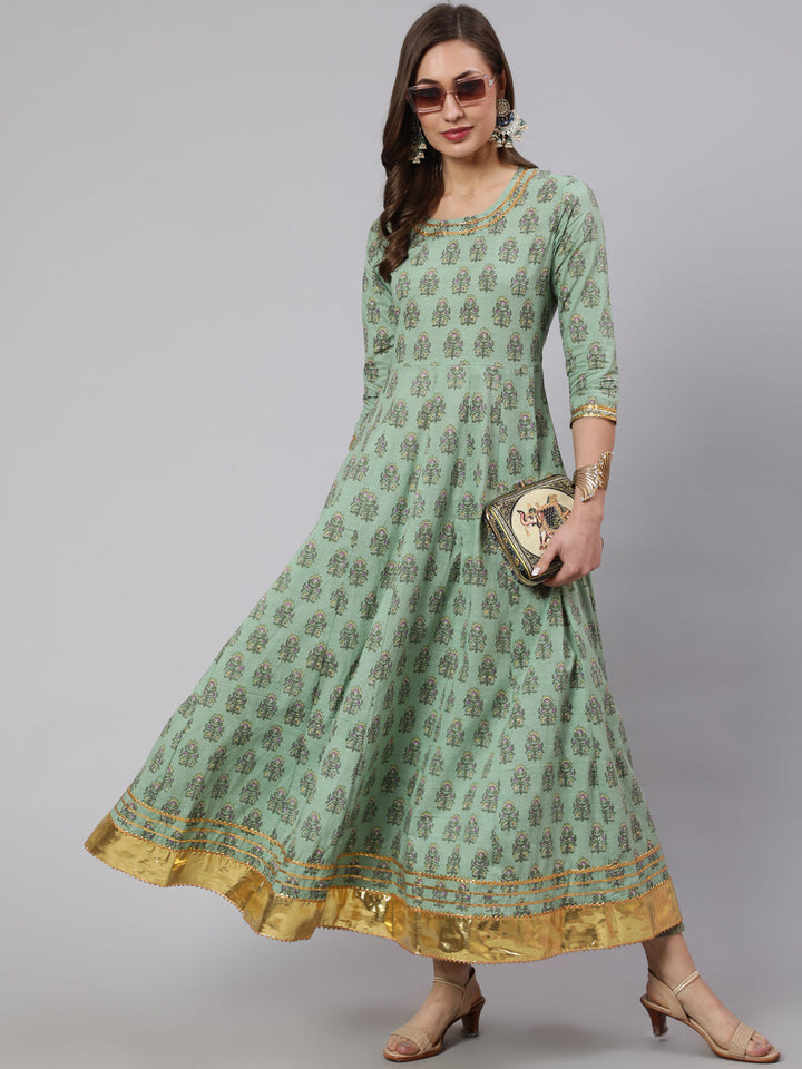 Glam Roots green cotton printed kurta – wholesale manufacturer &amp; exporter from India
