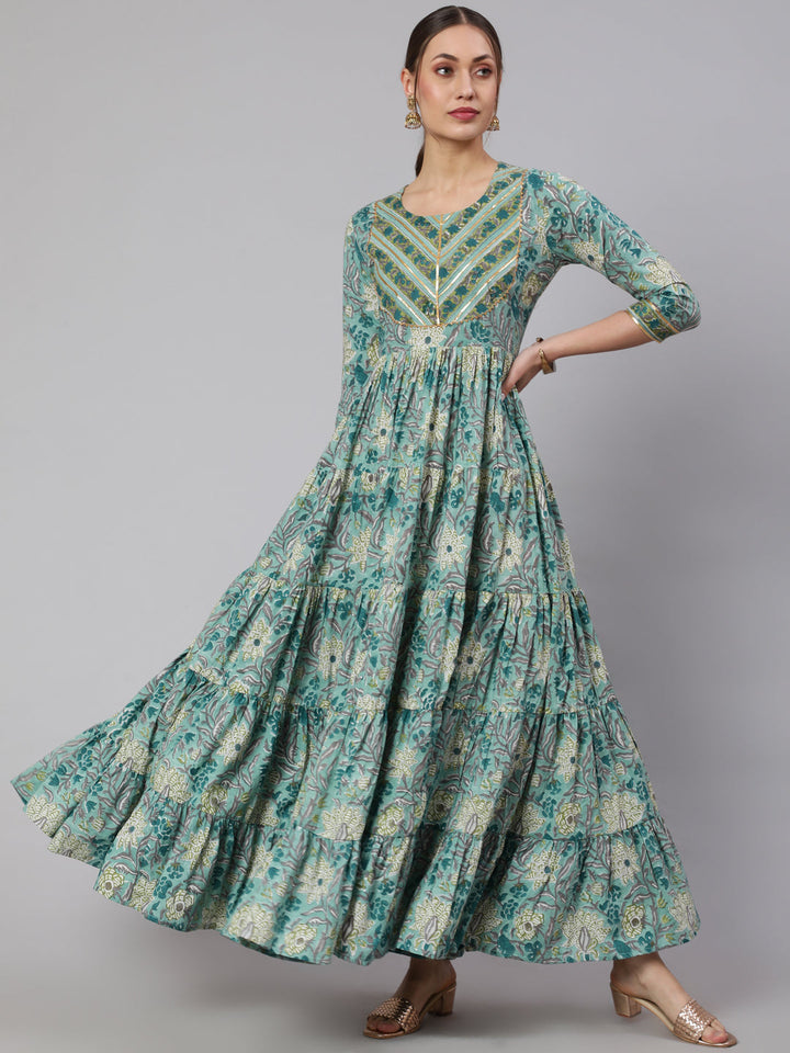 Glam Roots green cotton printed kurta – wholesale manufacturer &amp; exporter from India