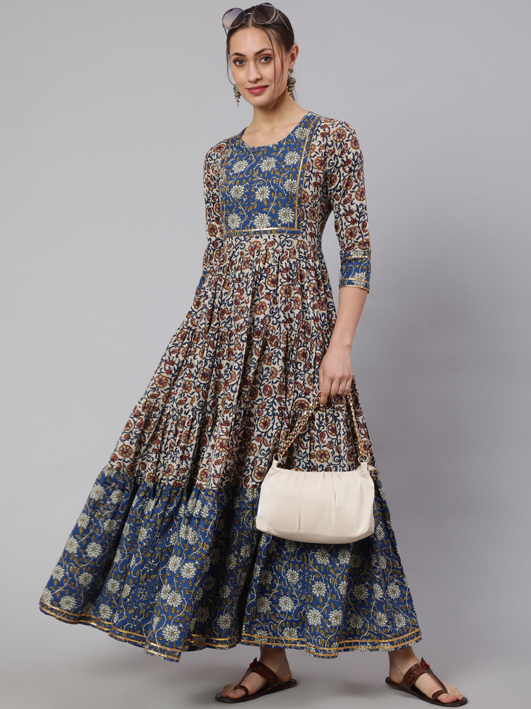 Glam Roots blue cotton printed kurta – wholesale manufacturer &amp; exporter from India