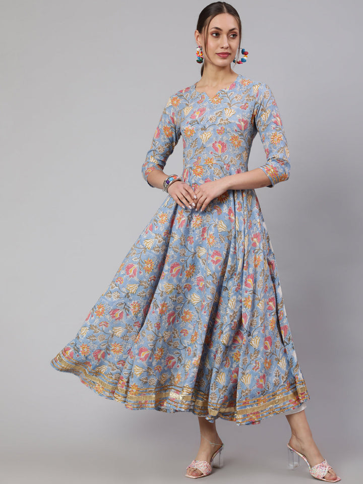 Glam Roots blue cotton printed kurta – wholesale manufacturer &amp; exporter from India