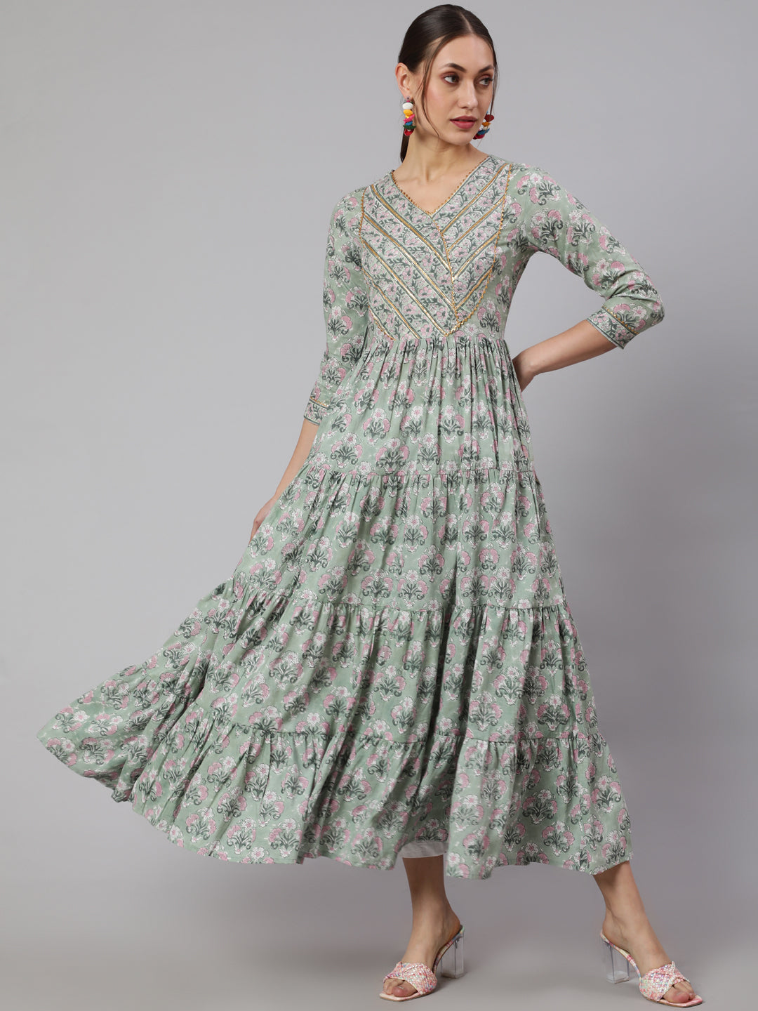Glam Roots green cotton printed kurta – wholesale manufacturer &amp; exporter from India