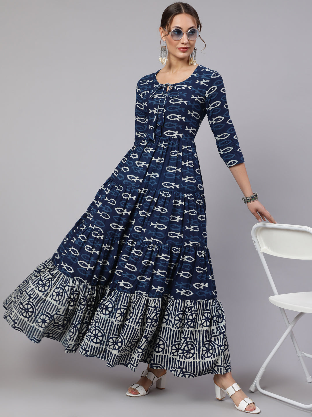 Glam Roots blue cotton printed kurta – wholesale manufacturer &amp; exporter from India