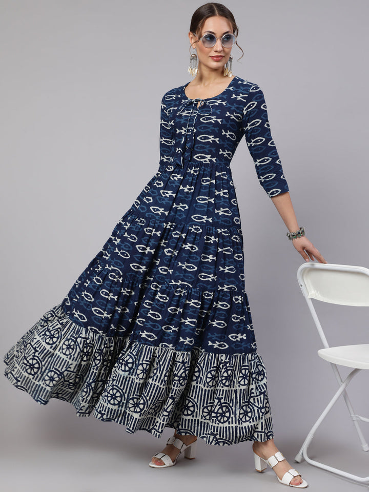 Glam Roots blue cotton printed kurta – wholesale manufacturer &amp; exporter from India