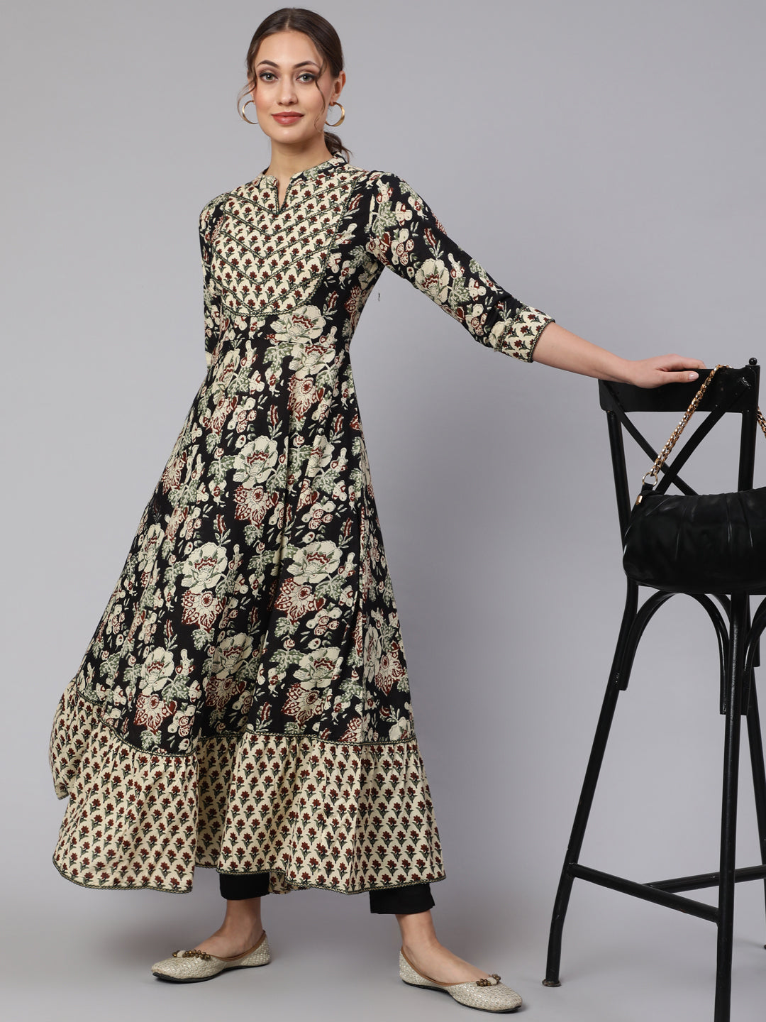 Glam Roots black cotton printed kurta – wholesale manufacturer &amp; exporter from India