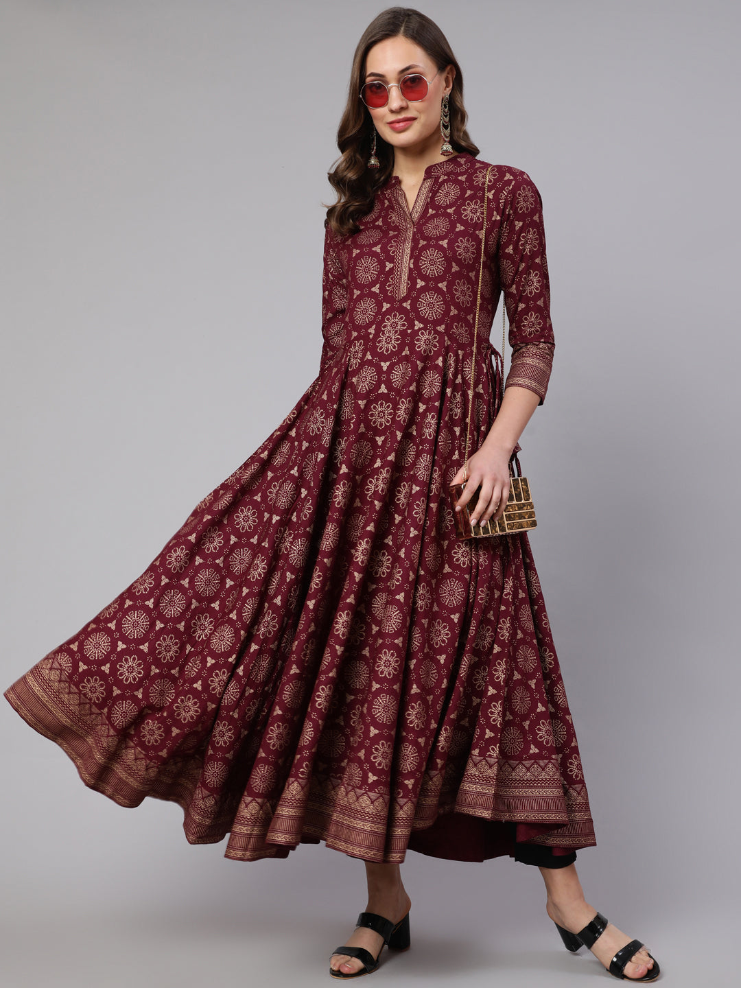 Glam Roots wine rayon printed kurta – wholesale manufacturer & exporter from India