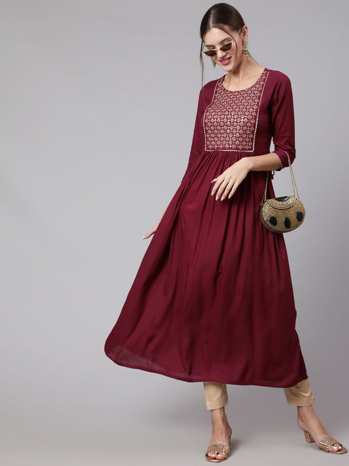 Glam Roots wine rayon kurta – wholesale manufacturer &amp; exporter from India