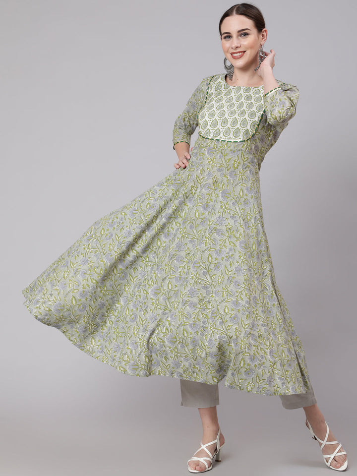 Glam Roots green cotton printed kurta – wholesale manufacturer &amp; exporter from India