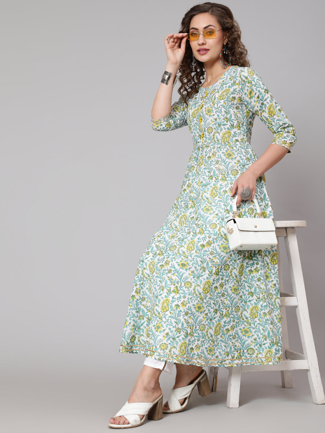 Glam Roots green cotton printed kurta – wholesale manufacturer &amp; exporter from India