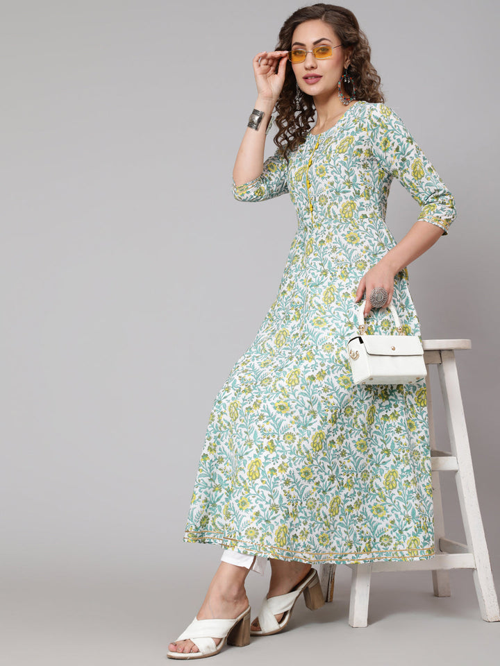 Glam Roots green cotton printed kurta – wholesale manufacturer &amp; exporter from India