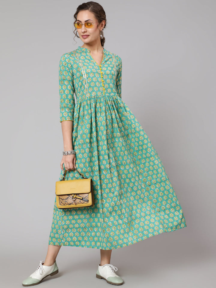 Glam Roots green cotton printed kurta – wholesale manufacturer &amp; exporter from India