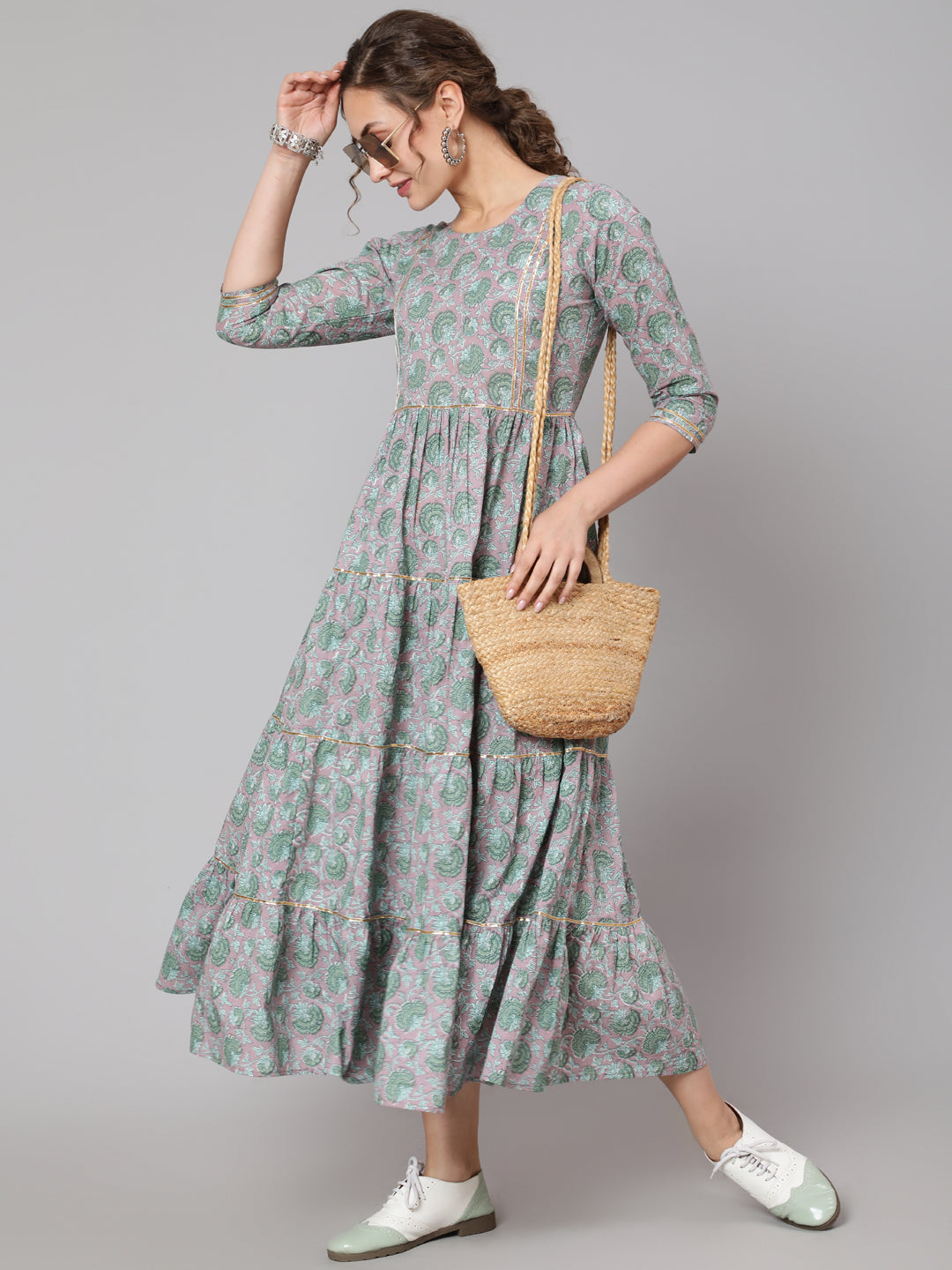 Glam Roots grey cotton printed kurta – wholesale manufacturer &amp; exporter from India