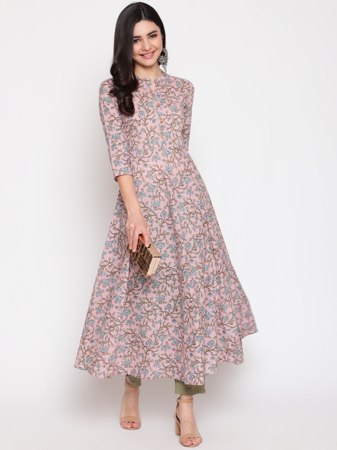 Glam Roots pink cotton printed kurta – wholesale supplier