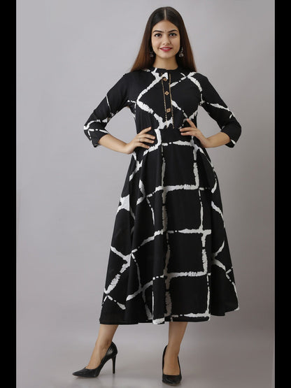 Printed Viscose Rayon Flared Kurta