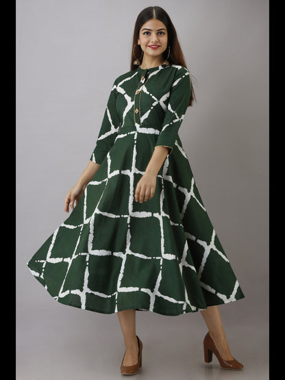 Printed Viscose Rayon Flared Kurta