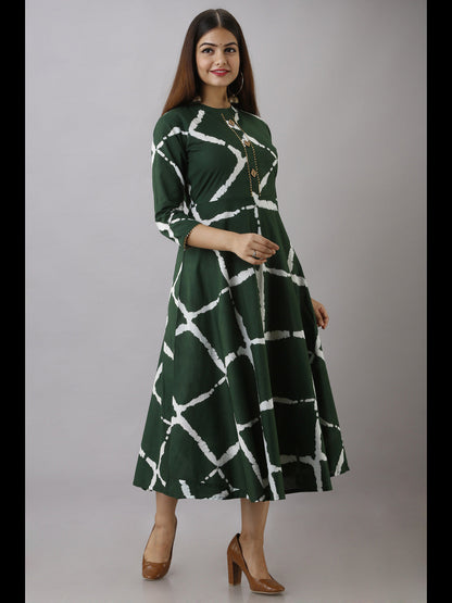 Printed Viscose Rayon Flared Kurta