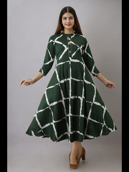 Printed Viscose Rayon Flared Kurta