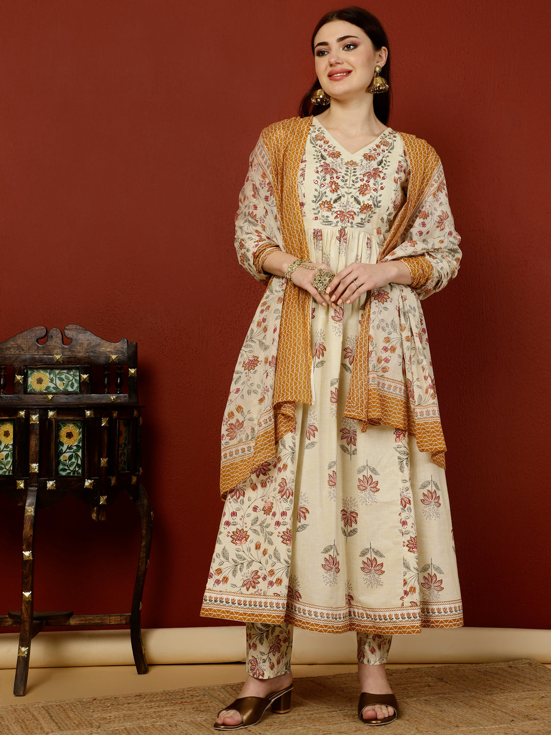 Gulmohar Jaipur white cotton kurta – wholesale supplier