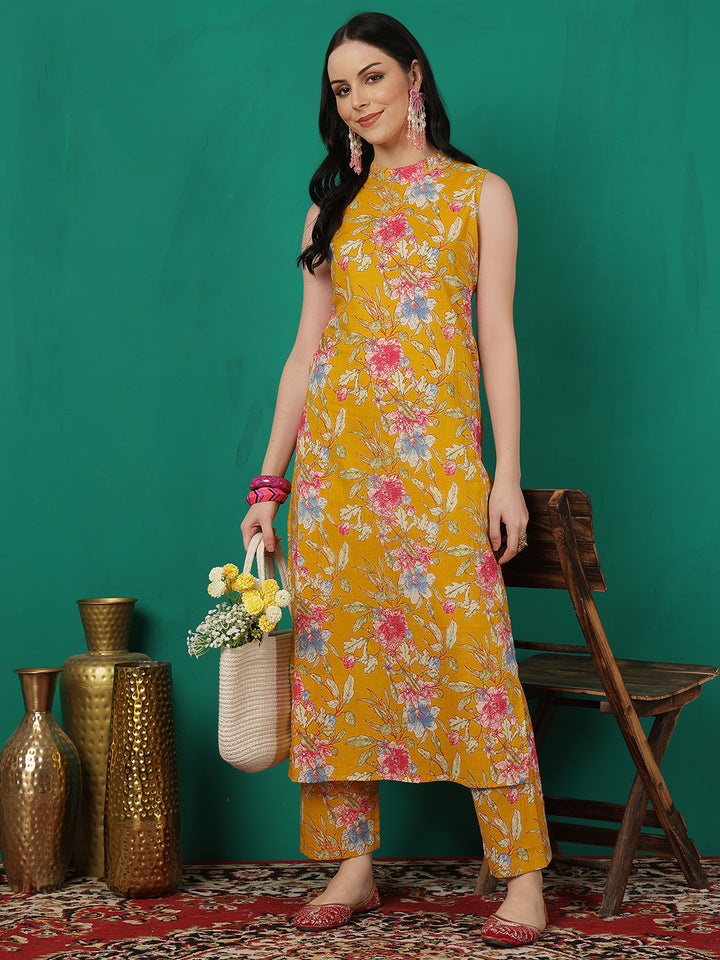 Women Cotton Printed Halter Neck Co-Ord Sets