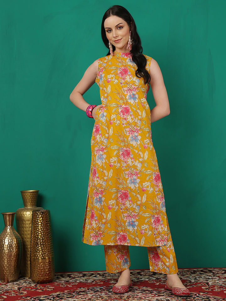 Women Cotton Printed Halter Neck Co-Ord Sets
