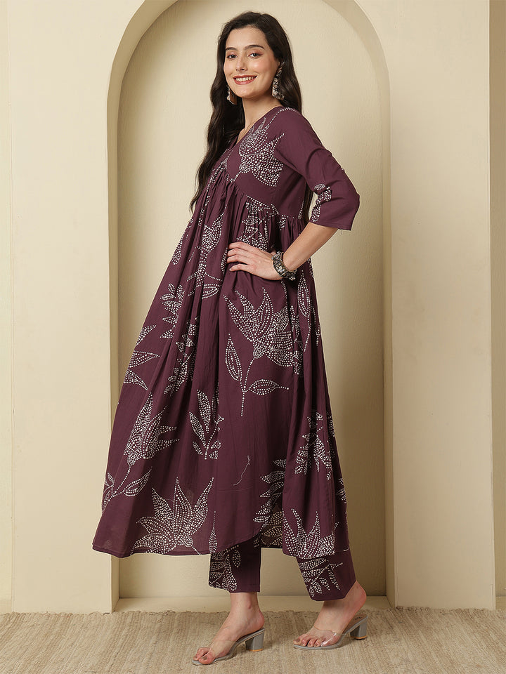 Women Rayon Printed V-Neck Co-Ord Sets