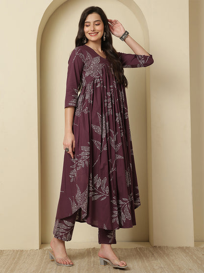 Women Rayon Printed V-Neck Co-Ord Sets