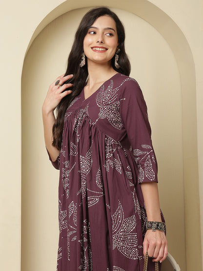 Women Rayon Printed V-Neck Co-Ord Sets
