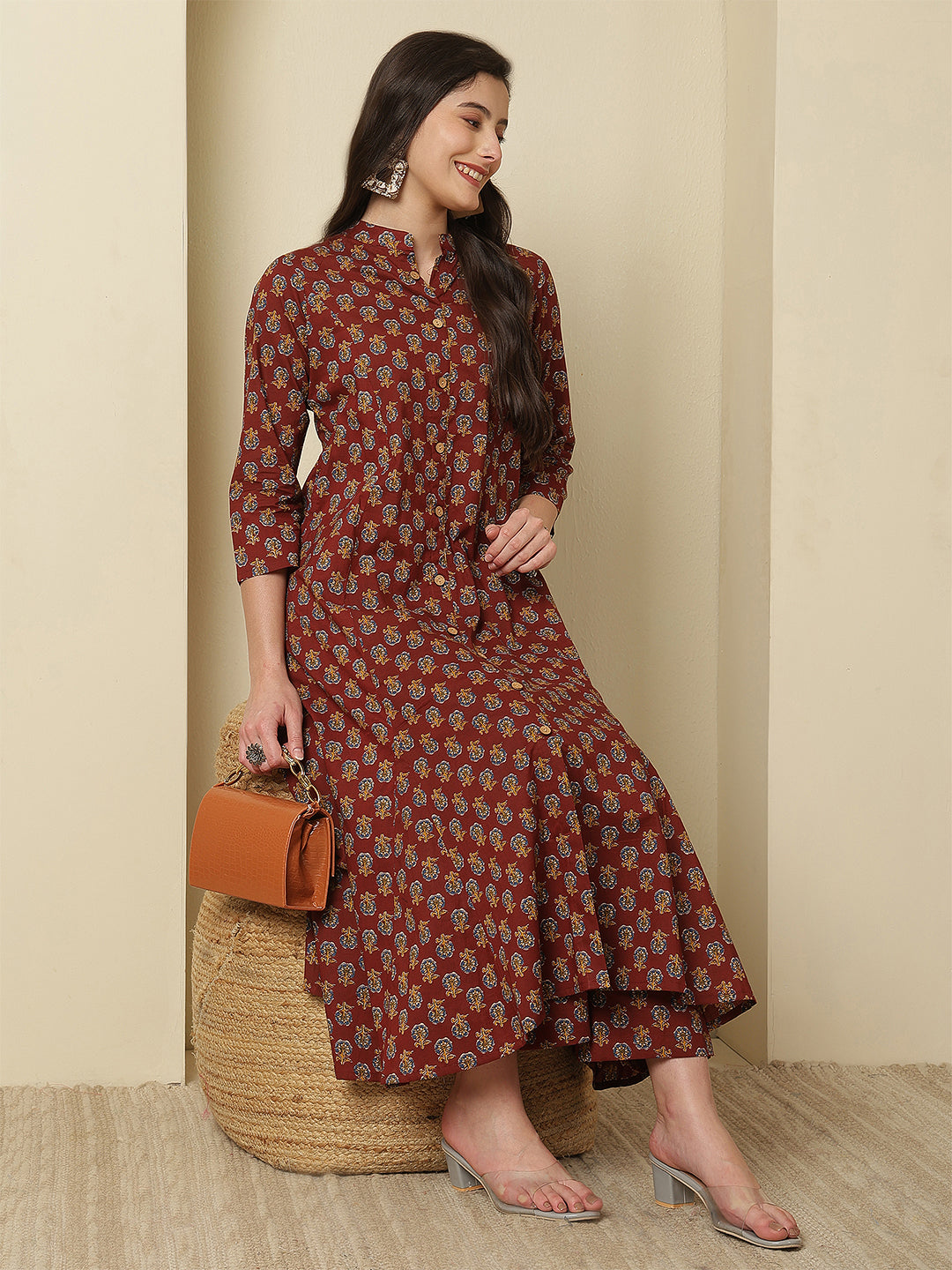 Women Rayon Printed V-Neck Co-Ord Sets