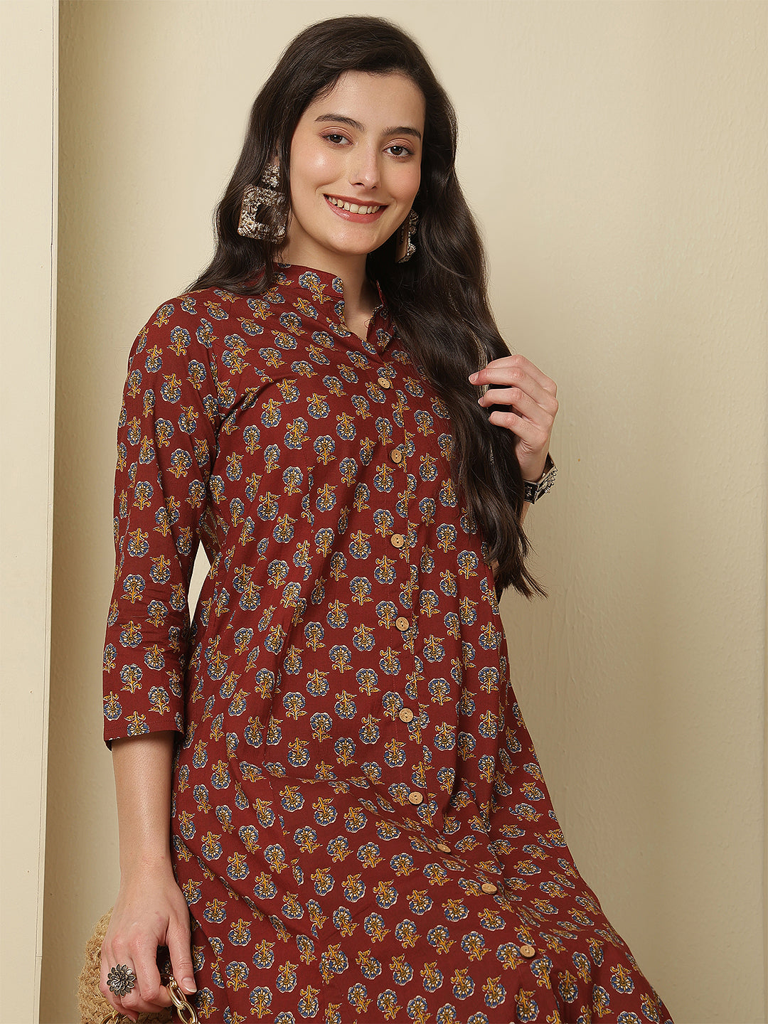 Women Rayon Printed V-Neck Co-Ord Sets