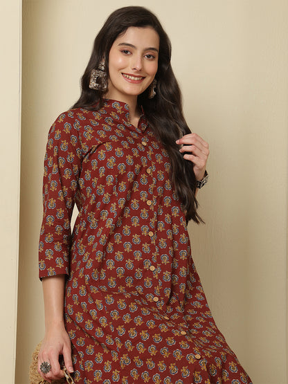 Women Rayon Printed V-Neck Co-Ord Sets