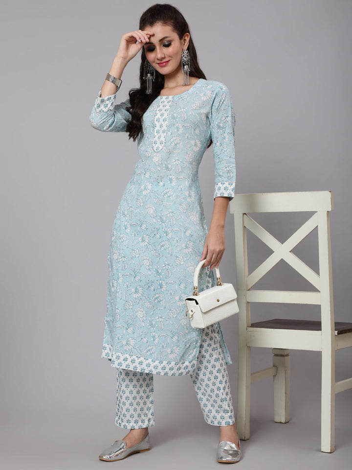 Women Click blue cotton printed kurta – wholesale manufacturer &amp; exporter from India