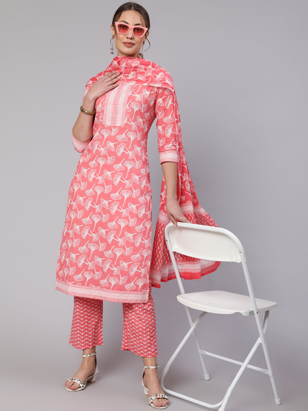 Women Click pink cotton printed kurta – wholesale manufacturer & exporter from India