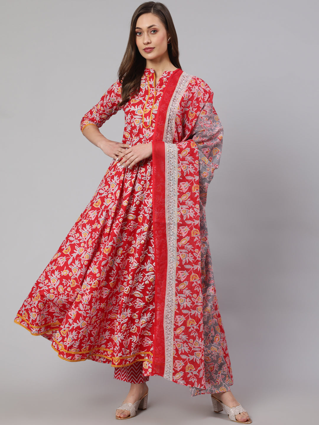 Women Click red cotton printed kurta – wholesale supplier