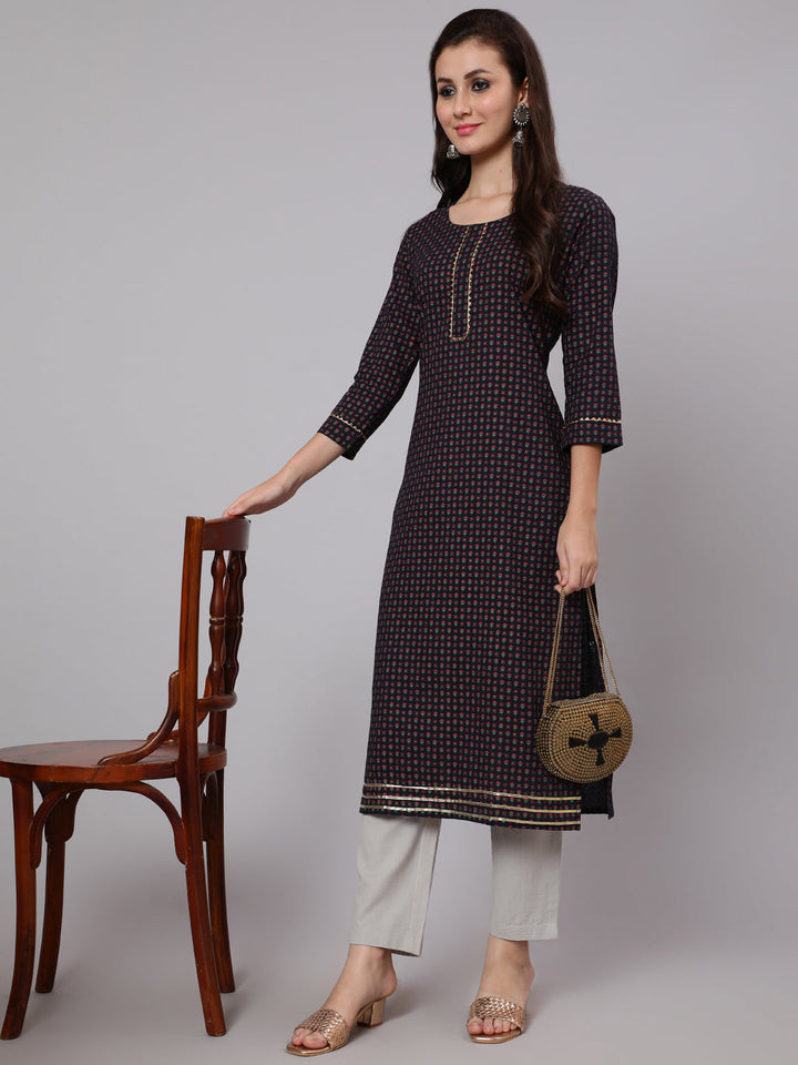 Women Click blue cotton printed kurta – wholesale manufacturer &amp; exporter from India