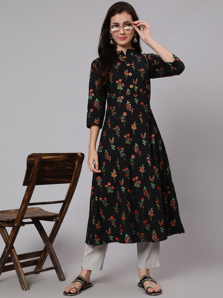 Women Click black cotton printed kurta – wholesale manufacturer &amp; exporter from India